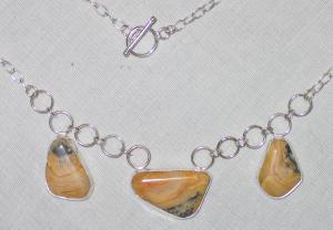yellow lace agate necklace